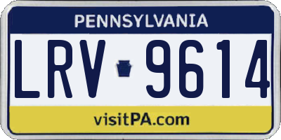 PA license plate LRV9614