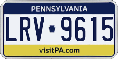 PA license plate LRV9615