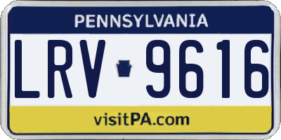 PA license plate LRV9616