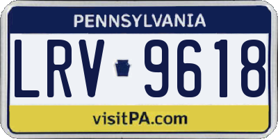 PA license plate LRV9618
