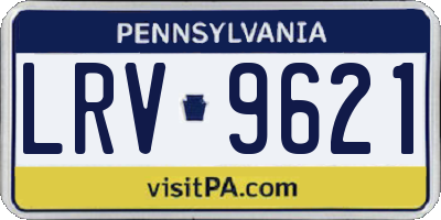 PA license plate LRV9621