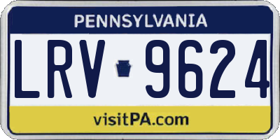 PA license plate LRV9624
