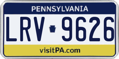 PA license plate LRV9626