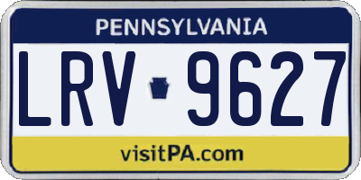 PA license plate LRV9627