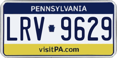 PA license plate LRV9629