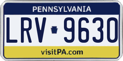 PA license plate LRV9630