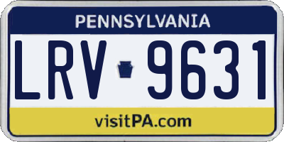 PA license plate LRV9631