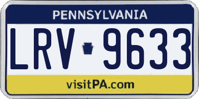 PA license plate LRV9633