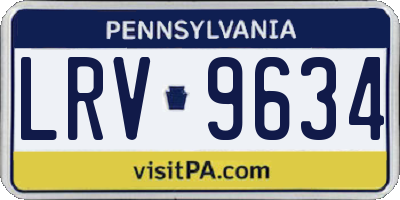 PA license plate LRV9634