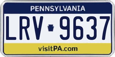 PA license plate LRV9637