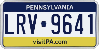 PA license plate LRV9641