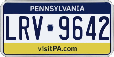 PA license plate LRV9642