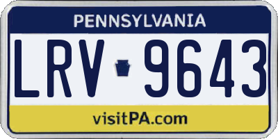 PA license plate LRV9643