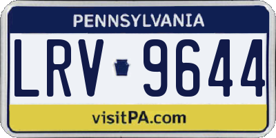 PA license plate LRV9644