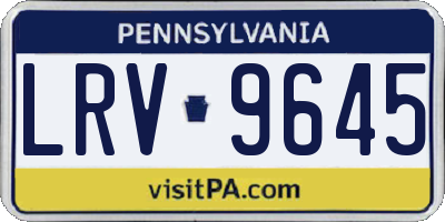 PA license plate LRV9645