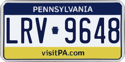 PA license plate LRV9648