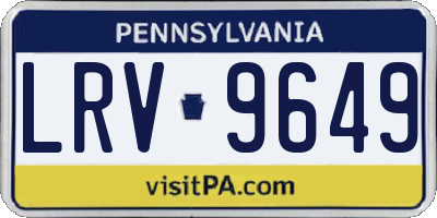 PA license plate LRV9649