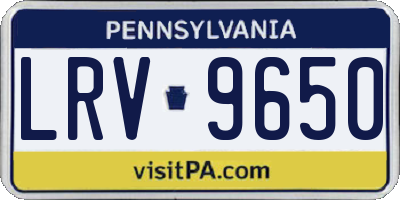 PA license plate LRV9650