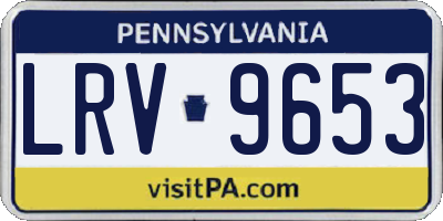 PA license plate LRV9653