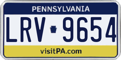 PA license plate LRV9654