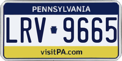 PA license plate LRV9665