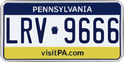 PA license plate LRV9666