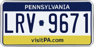 PA license plate LRV9671