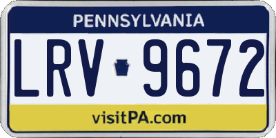 PA license plate LRV9672