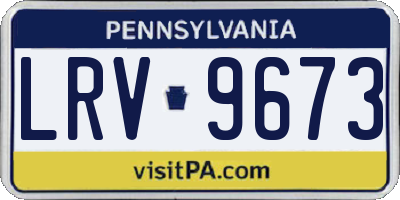 PA license plate LRV9673