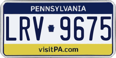 PA license plate LRV9675