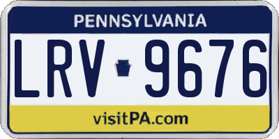PA license plate LRV9676