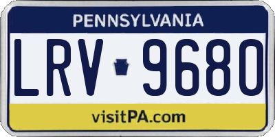 PA license plate LRV9680