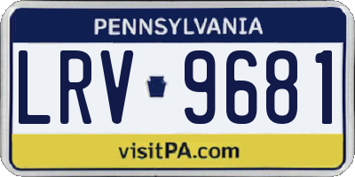 PA license plate LRV9681