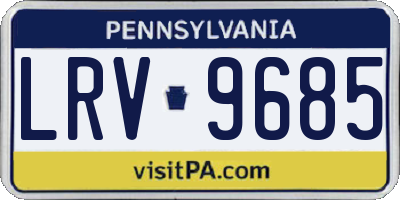 PA license plate LRV9685