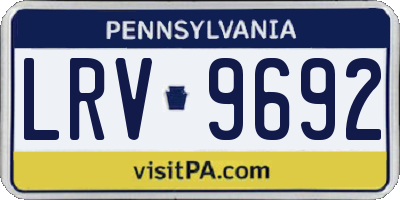 PA license plate LRV9692