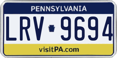 PA license plate LRV9694