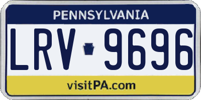 PA license plate LRV9696