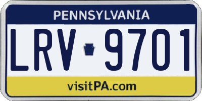 PA license plate LRV9701