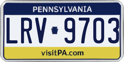 PA license plate LRV9703
