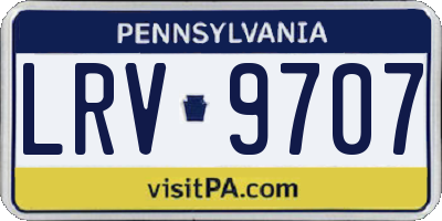 PA license plate LRV9707