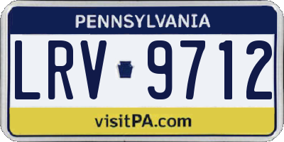 PA license plate LRV9712