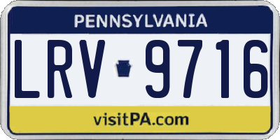 PA license plate LRV9716