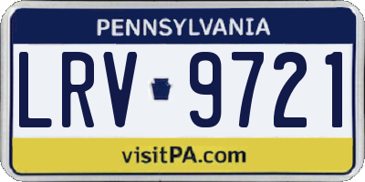 PA license plate LRV9721