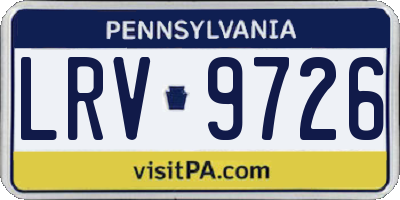 PA license plate LRV9726