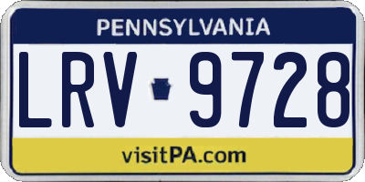 PA license plate LRV9728