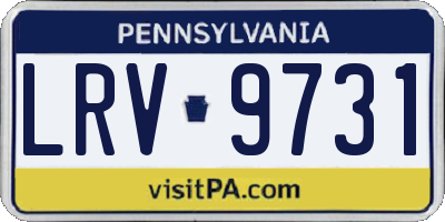 PA license plate LRV9731