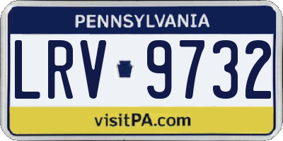 PA license plate LRV9732