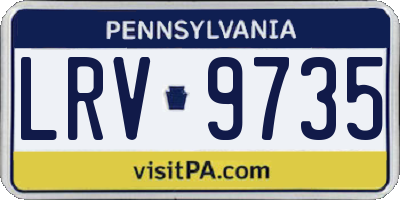 PA license plate LRV9735