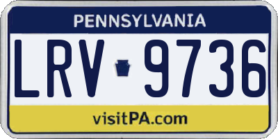 PA license plate LRV9736