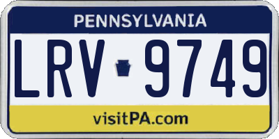 PA license plate LRV9749